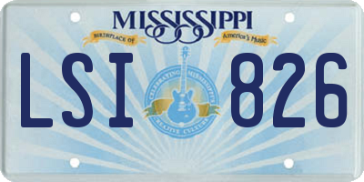 MS license plate LSI826