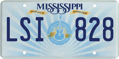 MS license plate LSI828