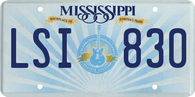 MS license plate LSI830