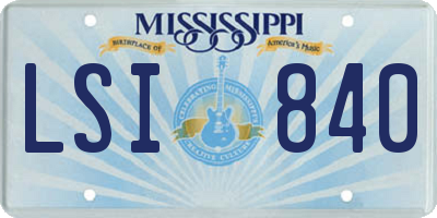 MS license plate LSI840