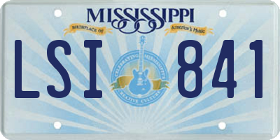 MS license plate LSI841