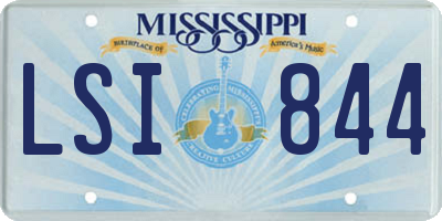 MS license plate LSI844