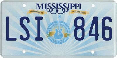 MS license plate LSI846