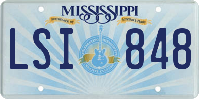 MS license plate LSI848