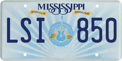 MS license plate LSI850