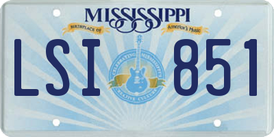 MS license plate LSI851