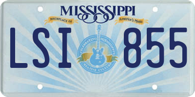 MS license plate LSI855