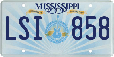 MS license plate LSI858