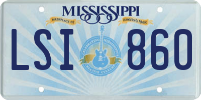 MS license plate LSI860
