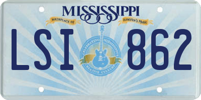 MS license plate LSI862