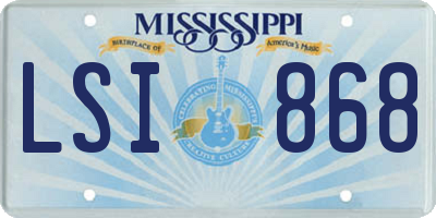 MS license plate LSI868