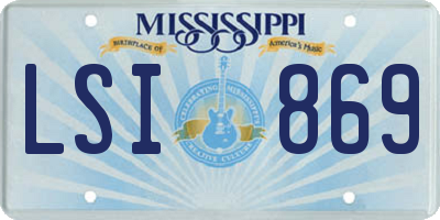 MS license plate LSI869