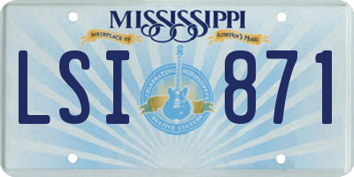 MS license plate LSI871