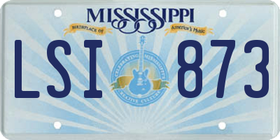 MS license plate LSI873