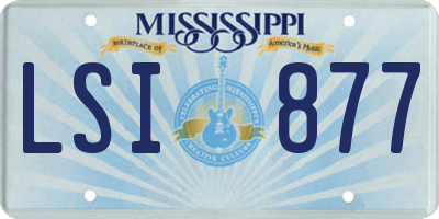 MS license plate LSI877