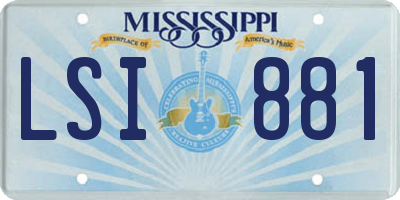 MS license plate LSI881