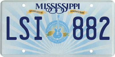 MS license plate LSI882