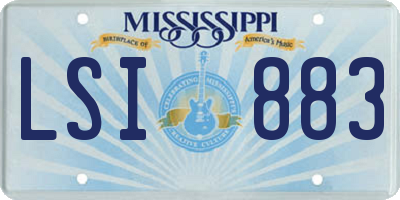 MS license plate LSI883