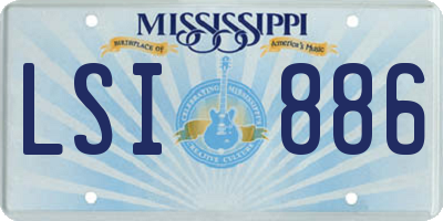 MS license plate LSI886