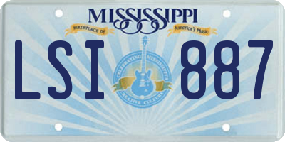 MS license plate LSI887