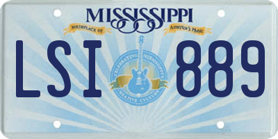 MS license plate LSI889