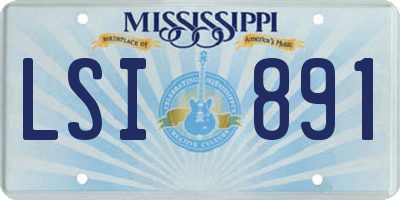 MS license plate LSI891