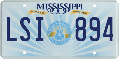 MS license plate LSI894