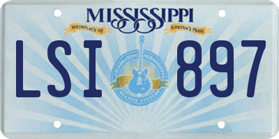 MS license plate LSI897