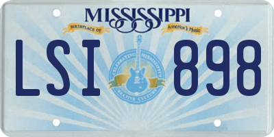 MS license plate LSI898