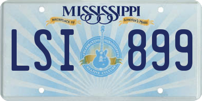MS license plate LSI899