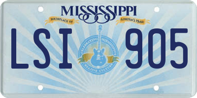 MS license plate LSI905