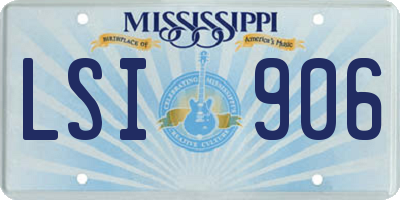 MS license plate LSI906