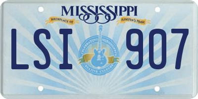 MS license plate LSI907