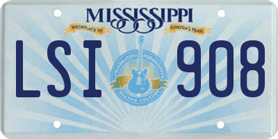 MS license plate LSI908