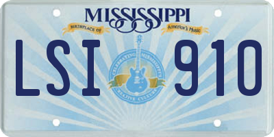 MS license plate LSI910