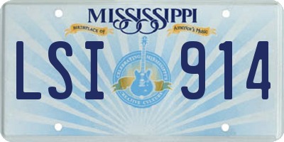 MS license plate LSI914