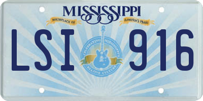 MS license plate LSI916
