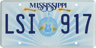 MS license plate LSI917