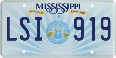 MS license plate LSI919