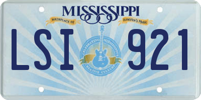 MS license plate LSI921