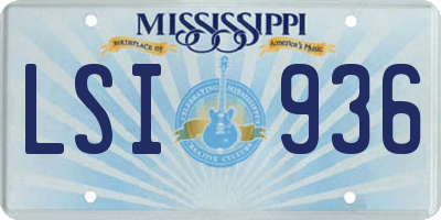 MS license plate LSI936