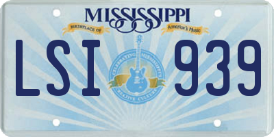 MS license plate LSI939