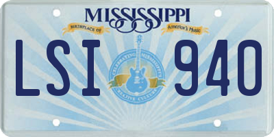 MS license plate LSI940