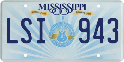 MS license plate LSI943