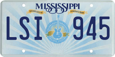 MS license plate LSI945