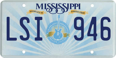 MS license plate LSI946