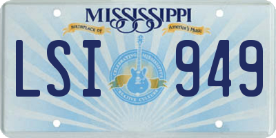 MS license plate LSI949
