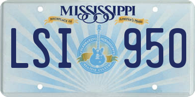 MS license plate LSI950