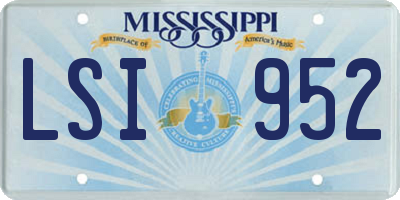 MS license plate LSI952