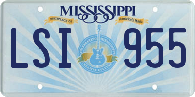 MS license plate LSI955